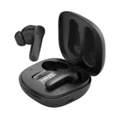 Black earbuds in their charging case