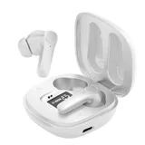 White earbuds in their charging case